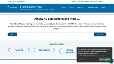 Screenshot of Repositorio.cepal.org