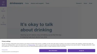 Screenshot of Drinkaware.co.uk