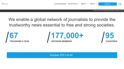 Screenshot of Icfj.org