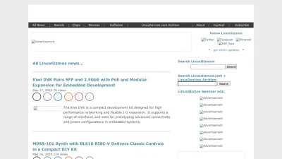 Screenshot preview of linuxgizmos.com