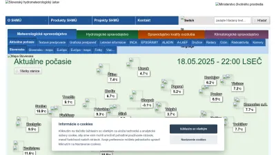 Screenshot of Shmu.sk