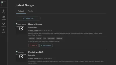 Screenshot of Indieshuffle.com