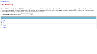 Screenshot of Cvsweb.openbsd.org