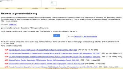 Screenshot of Governmentattic.org