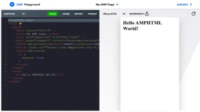 Screenshot of Playground.amp.dev