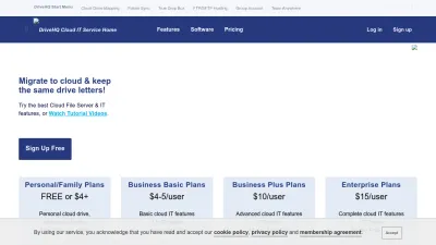 Screenshot of Drivehq.com