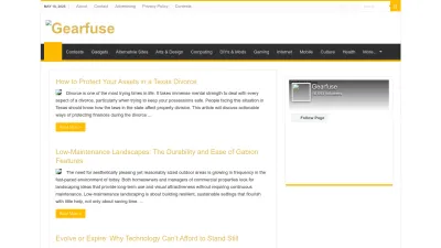 Screenshot of Gearfuse.com