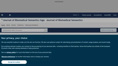 Screenshot of Jbiomedsem.biomedcentral.com