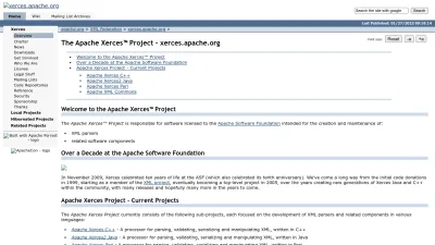 Screenshot of Xerces.apache.org