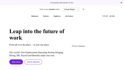 Screenshot preview of employmenthero.com