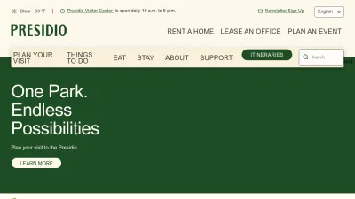 Screenshot of Presidio.gov