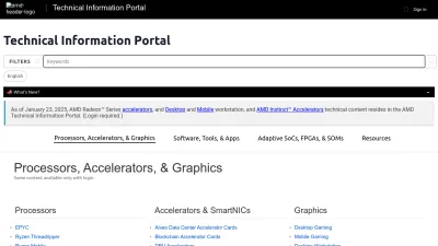 Screenshot of Docs.amd.com