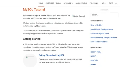 Screenshot of Mysqltutorial.org