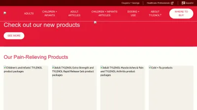 Screenshot of Tylenol.com