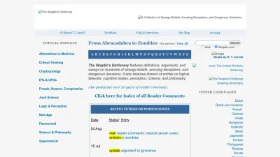 Screenshot of Skepdic.com