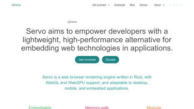 Screenshot of Servo.org