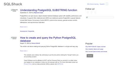 Screenshot of Sqlshack.com