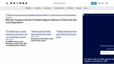 Screenshot of Circleofblue.org
