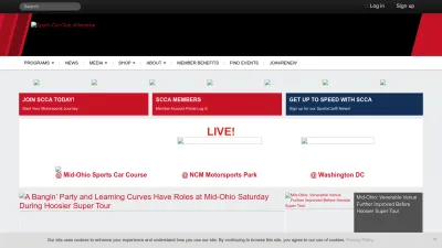 Screenshot of Scca.com