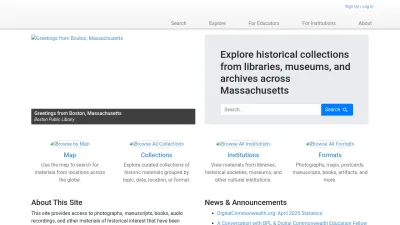 Screenshot of Digitalcommonwealth.org