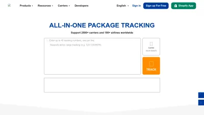 Screenshot of 17track.net