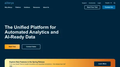 Screenshot of Alteryx.com
