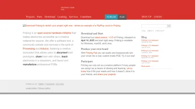 Screenshot of Fritzing.org