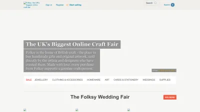 Screenshot of Folksy.com