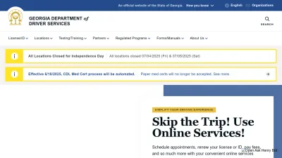 Screenshot preview of dds.georgia.gov