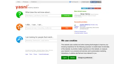 Screenshot of Yasni.com