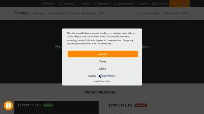 Screenshot preview of get.typo3.org
