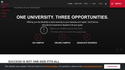 Screenshot preview of valdosta.edu