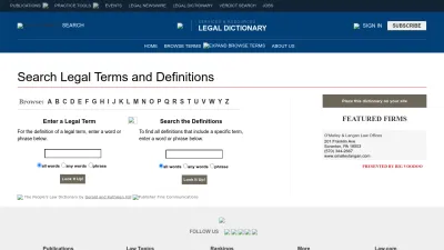 Screenshot of Dictionary.law.com
