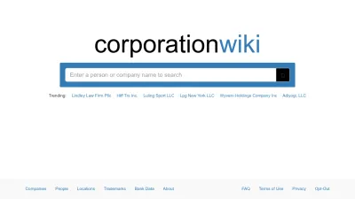 Screenshot of Corporationwiki.com
