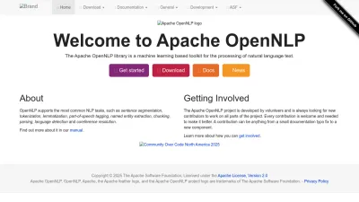 Screenshot of Opennlp.apache.org