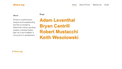 Screenshot of Dtrace.org