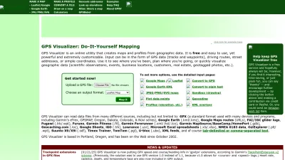 Screenshot of Gpsvisualizer.com