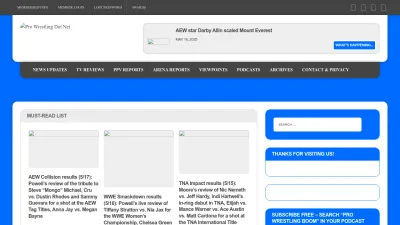 Screenshot of Prowrestling.net