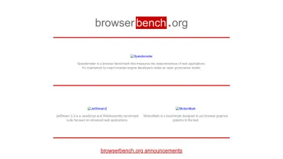 Screenshot of Browserbench.org