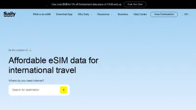 Screenshot preview of saily.com