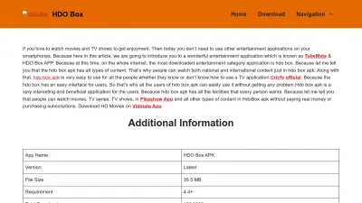 Screenshot preview of hdoboxapp.com