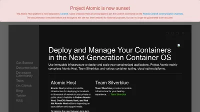 Screenshot of Projectatomic.io