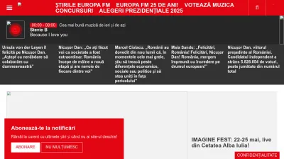 Screenshot preview of europafm.ro