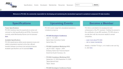 Screenshot of Pcisig.com
