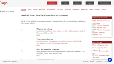 Screenshot of Vereinonline.org