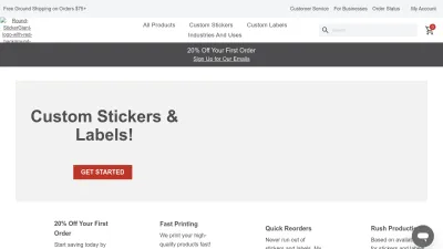 Screenshot preview of stickergiant.com