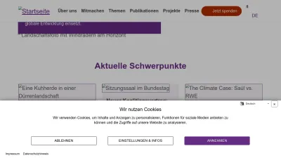 Screenshot of Germanwatch.org