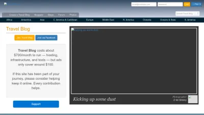 Screenshot of Travelblog.org