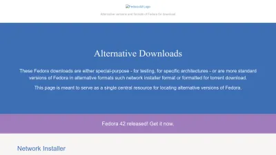 Screenshot of Alt.fedoraproject.org