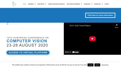 Screenshot of Eccv2020.eu
